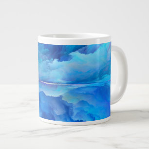 Grande Tasse SlipperyJoe's abstrait nuage artwork coloré surr