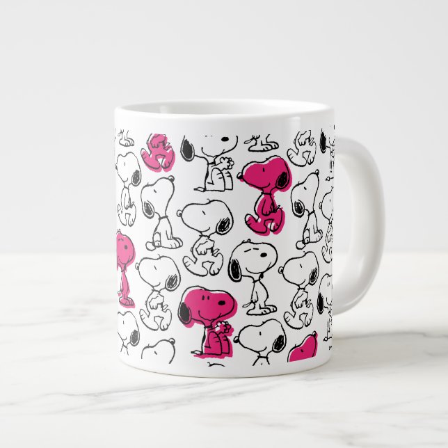 Grande Tasse Snoopy Black & Magenta Motif (Devant droit)