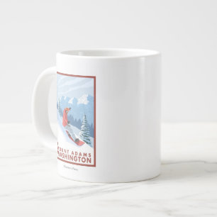 Grande Tasse Snowboarder Scender - Mount Adams, Washington
