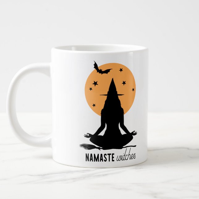 Grande Tasse Sorcière de yoga d'Halloween contemporaine (Gauche)