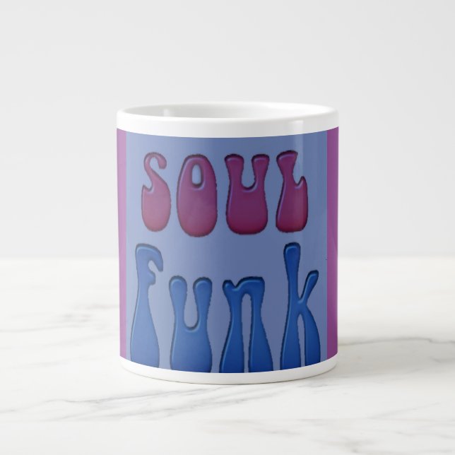 Grande Tasse Soul Music Mots funky graphismes (Devant)