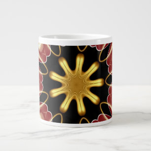 Grande Tasse Starburst Jumbo   Luxe Abstrait Rouge Profond et O
