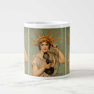 Grande Tasse Statue de la Liberté vintage, publicité de guerre 