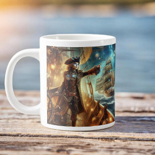 Grande Tasse Steampunk Vintage Victorian Ocean Space Pirate