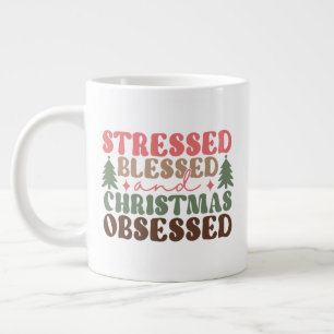 Grande Tasse Stressé, béni et observé à Noël