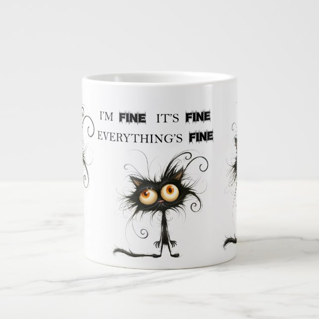 Grande Tasse  Stressed Cat I'm Fine It's Fine Everything's Fine (Devant)