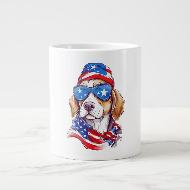Grande Tasse Sublimation de chien du 4 juillet-66361 (Devant)