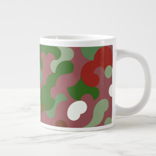 Grande Tasse Super Funky Retro Boho Rouge et vert Noël Gi