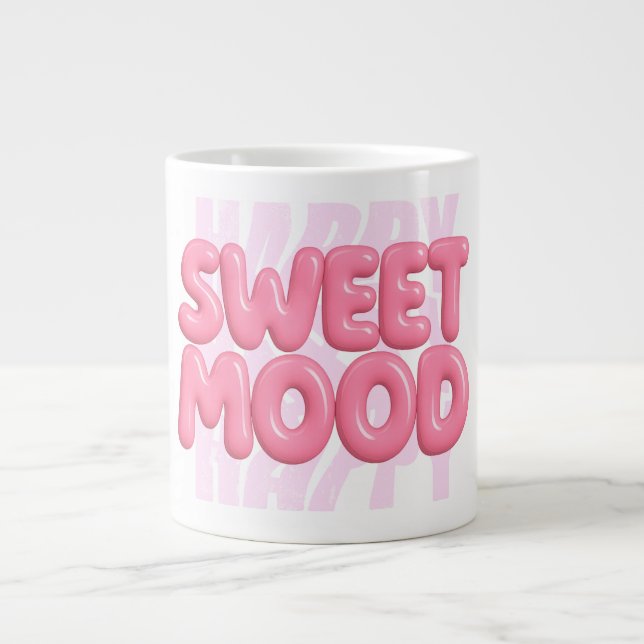 Grande Tasse Sweet Mood Bubble rose Lettrer mignonne esthétique (Devant)