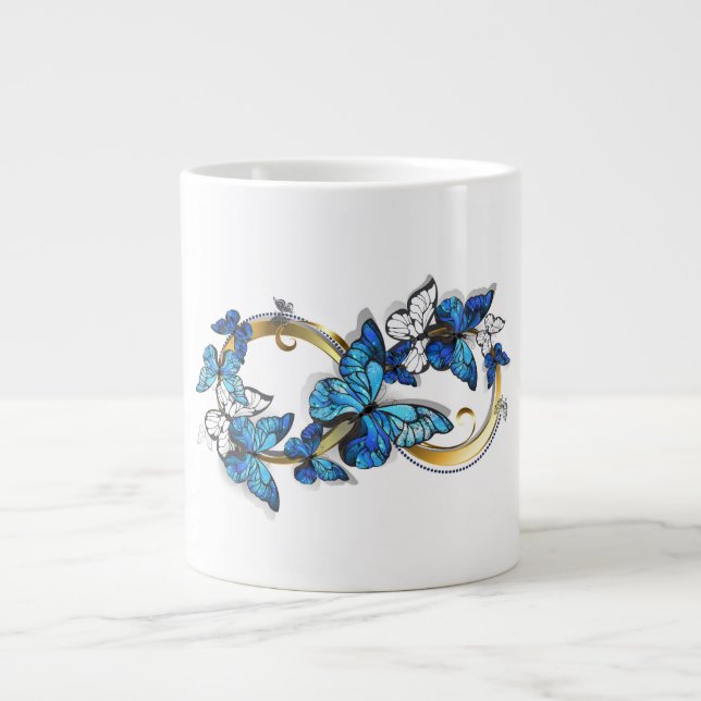 Grande Tasse Symbol Infinity of Blue Morpho Butterflies (Devant)