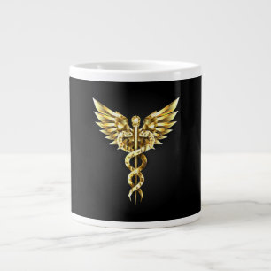Grande Tasse Symbole Polygonal Or Caduceus