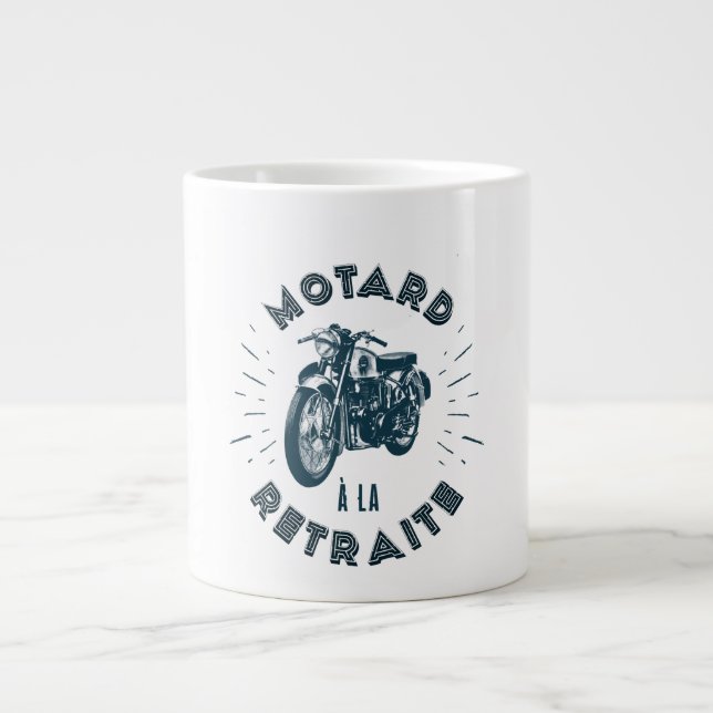 Grande Tasse T-shirt Motard à la retraite (Devant)
