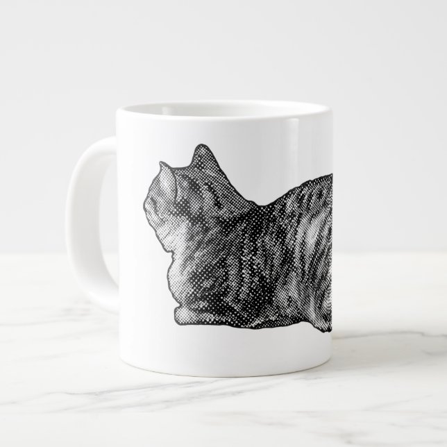 Grande Tasse Tabby avec pattes coupées (Devant gauche)