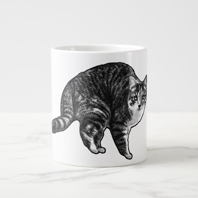 Grande Tasse Tabby Under Snowlight Glow (Devant)