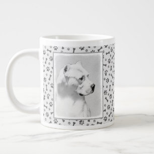 Grande Tasse Tableau Dogo Argentino - Art Chien original