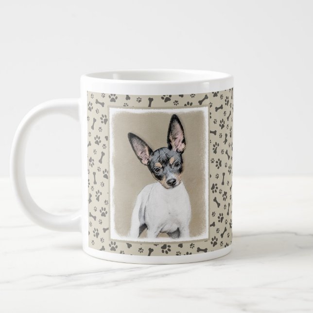 Grande Tasse Tableau Rat Terrier - Cute Original Chien Art (Gauche)
