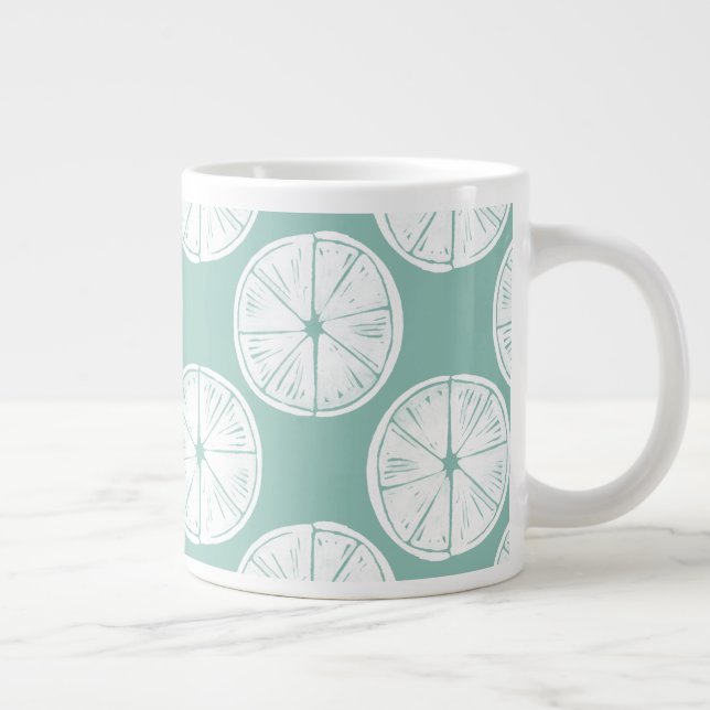 Grande Tasse Taco à propos d'amour | Motif Turquoise à la chaux (Droite)