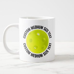 Grande Tasse Taille moyenne Pickleball personnalisé avec texte 
