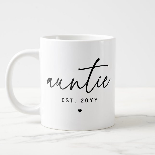Grande Tasse Tante Elégante Typographie Nouvelle Tante (Gauche)