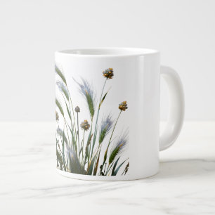 Grande Tasse "Tasse à café blanche élégante botanique"