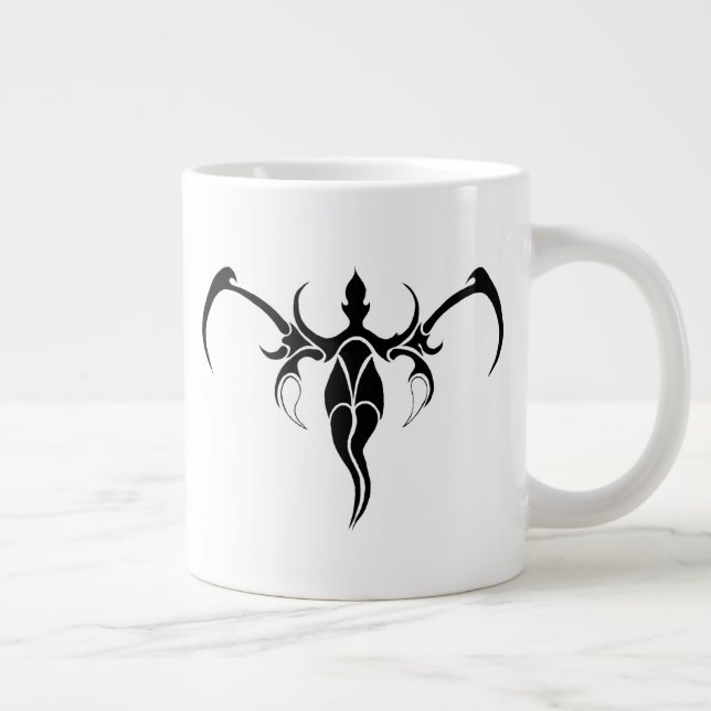 Grande Tasse Tatouage tribal des éléphants - noir et blanc (Droite)