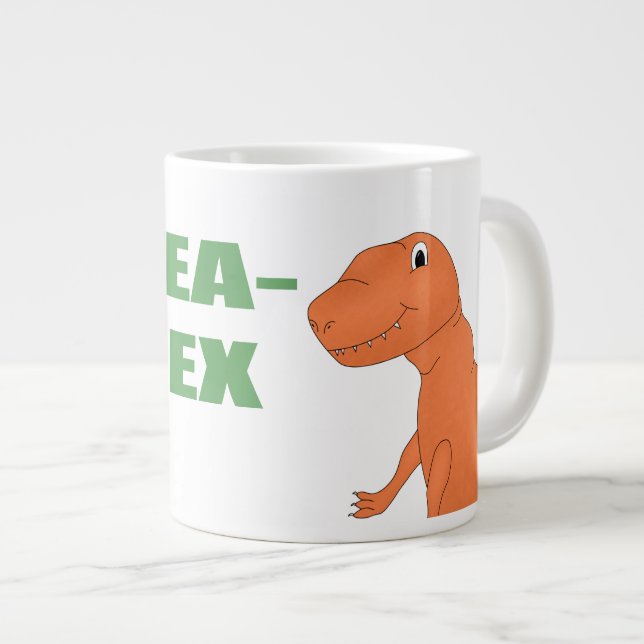 Grande Tasse Tea Rex Dinosaure Personnalisé (Devant droit)