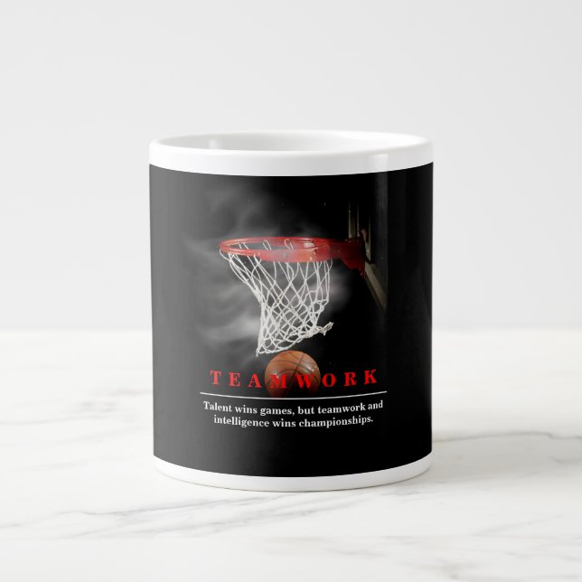 Grande Tasse Teamwork Basketball Motivational Inspirational (Devant)