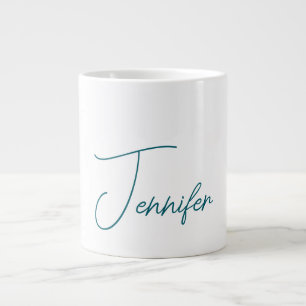 Grande Tasse Tendance sarcelle foncée Moderne Minimaliste Nom é