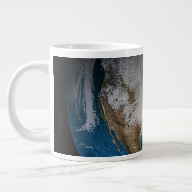 Grande Tasse Terre Pleine Avec Des Nuages Simulés Sur L'Amériqu (Gauche)