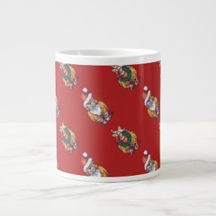Grande Tasse Têtes et Tails Ginger Chat Motif de Noël