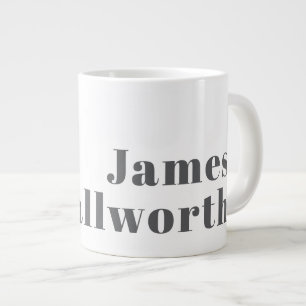 Grande Tasse Texte moderne élégant et rétro   Gris