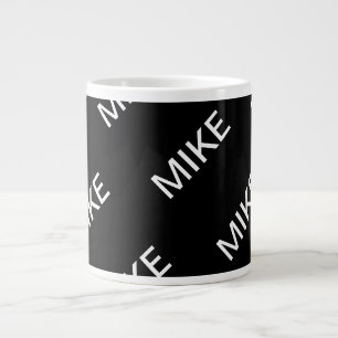 Grande Tasse Texte personnalisable   Bold Modern Black & White