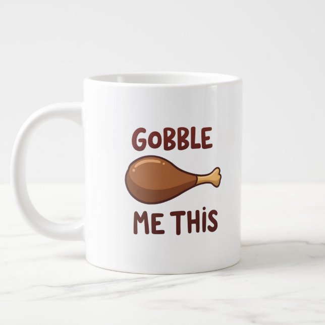 Grande Tasse Thanksgiving Turkey Gift Funny (Gauche)