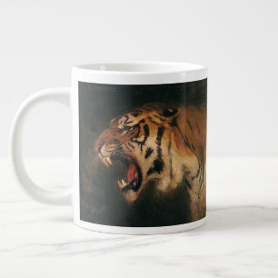 Grande Tasse Tigre du Bengale vintage Grosse chatte Gravure, an