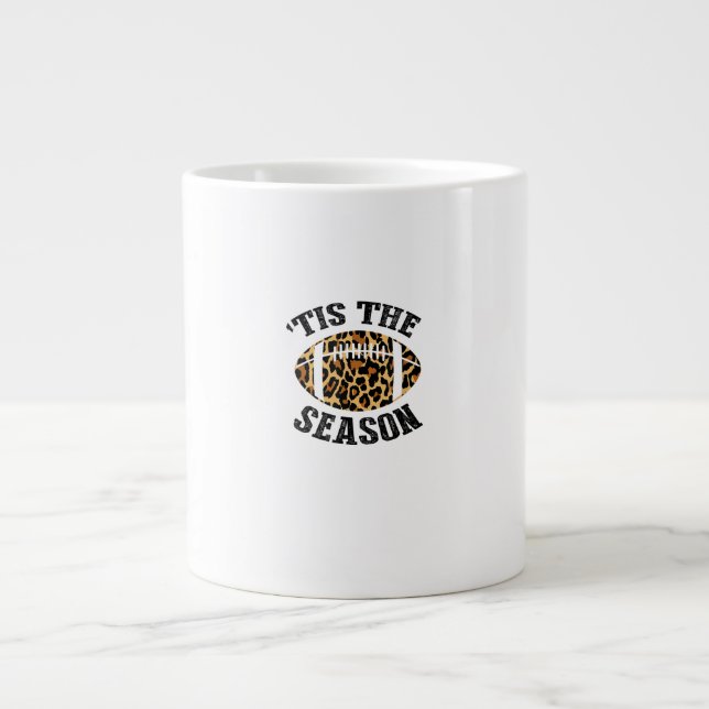 Grande Tasse Tis The Season Leopard Football Season Game Day (Devant)