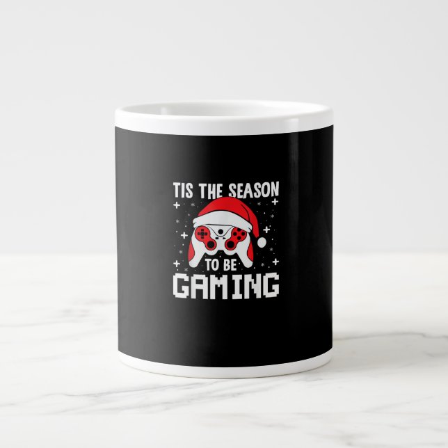 Grande Tasse Tis The Season To Gaming Christmas Gamer Heartbeat (Devant)