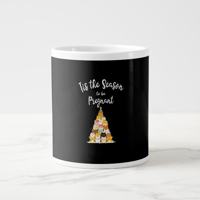 Grande Tasse Tis The Season To Pregnant Cute Christmas Tree Men (Devant)