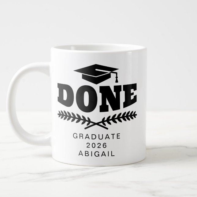 Grande Tasse Titulaire d'un diplôme en typographie noire 2021 M (Gauche)