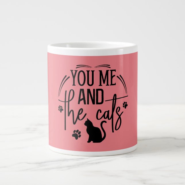 Grande Tasse toi et moi, chats (Devant)