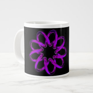 Grande Tasse Tore Violet Néon Sur Fond Noir