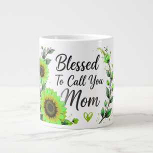 Grande Tasse Tournesol "Heureuse de vous appeler maman"