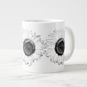 Grande Tasse Tournesol noir et blanc