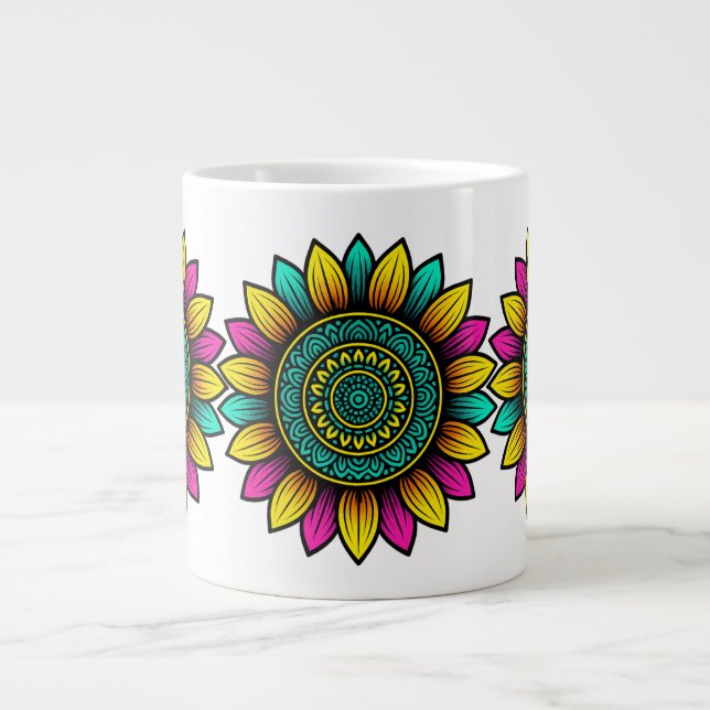 Grande Tasse Tournesols psychédéliques (Devant)