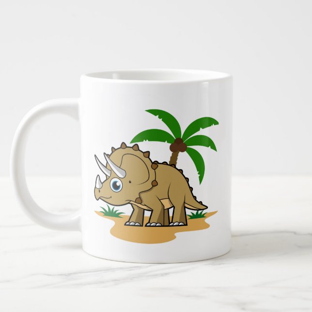 Grande Tasse Tricératops Dans Un Climat Tropical. (Gauche)