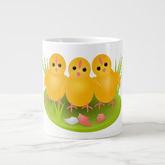 Grande Tasse Trois beaux poussins jaunes pour Pâques