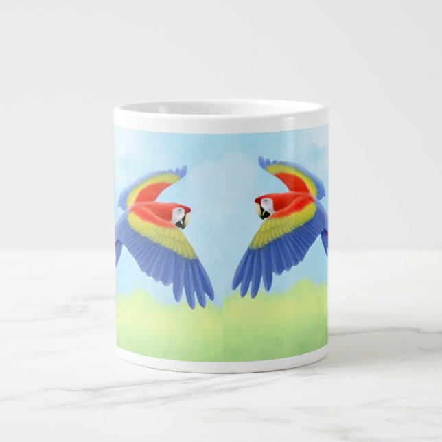 Grande Tasse Tropical Scarlet Macaw Parrot (Devant)