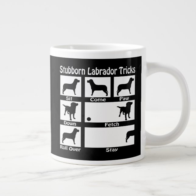 Grande Tasse Trucs de chiens de repérage du Labrador têtus (Droite)
