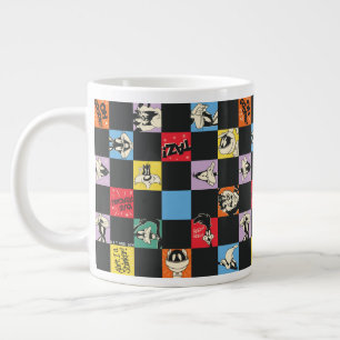 Grande Tasse TUNES LOONEY™ en noir et blanc en Checker coloré