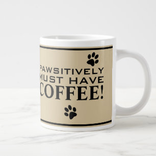 Grande Tasse Typographie d'empreinte de patte de chien pour ama