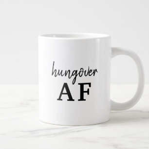 Grande Tasse Typographie noire drôle Mal au crâne AF